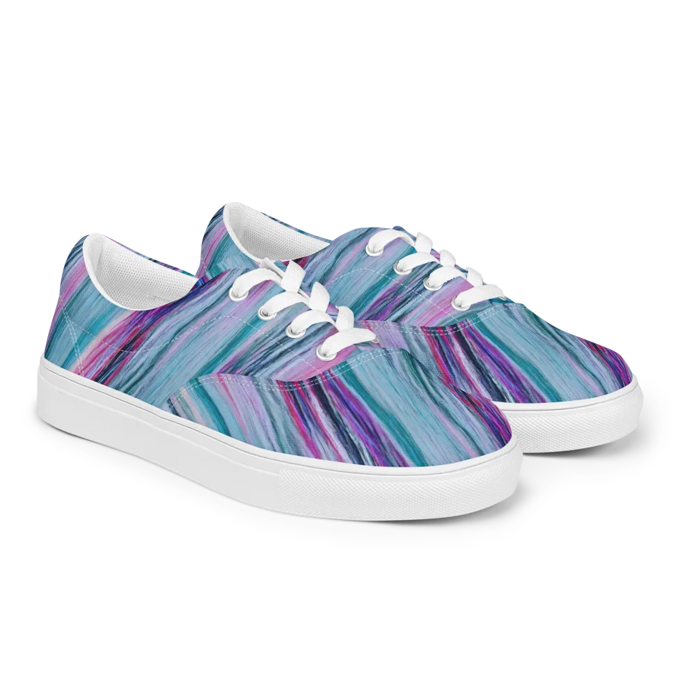 Chromatic Drift on Men's Lace-Up Canvas Shoes — Right Front