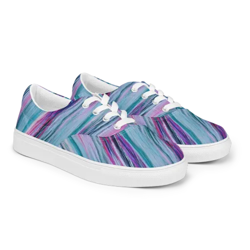 Chromatic Drift on a Men's Lace-Up Canvas Shoes
