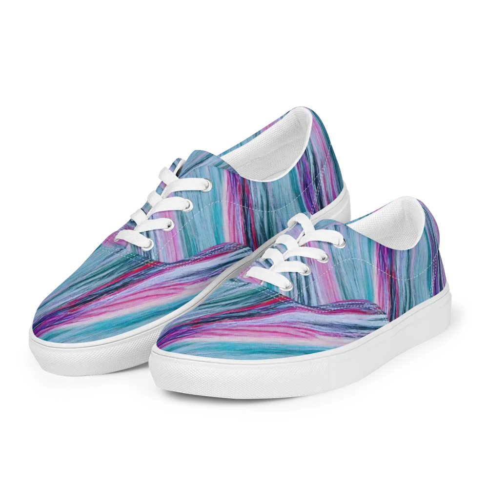 Chromatic Drift on Men's Lace-Up Canvas Shoes — Left Front