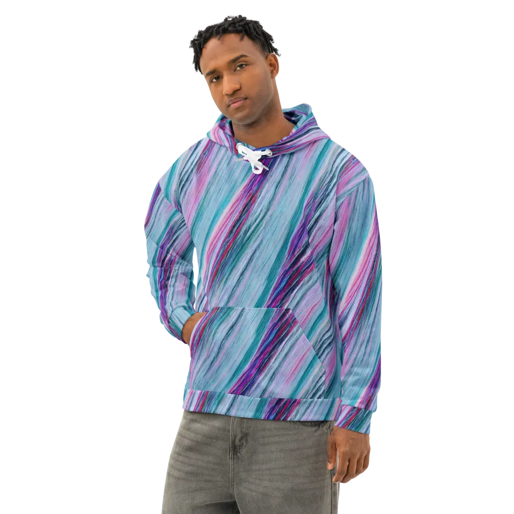 Chromatic Drift on Cotton Hoodie — Left Front