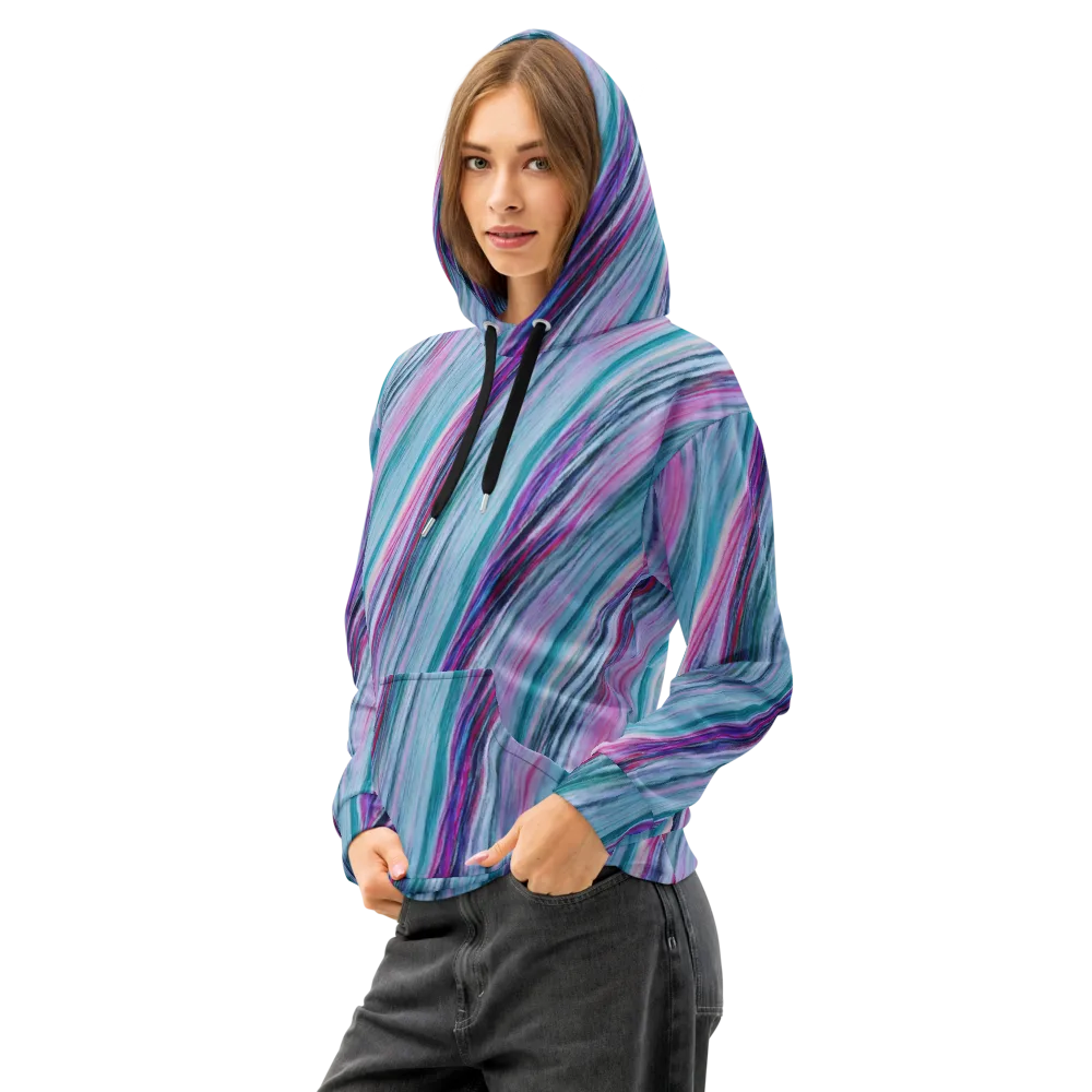 Chromatic Drift on Cotton Hoodie — Left Front