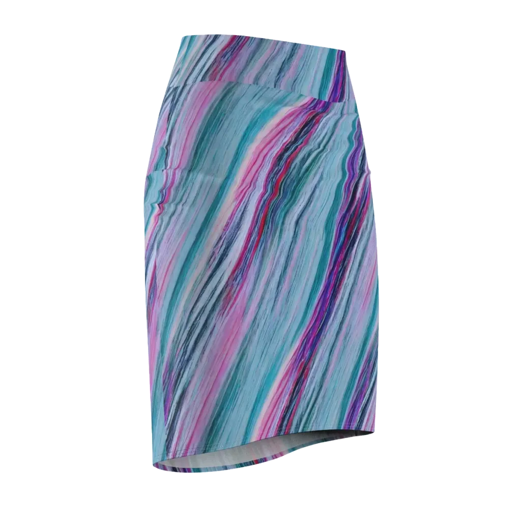 Chromatic Drift on Pencil Skirt — Front Side