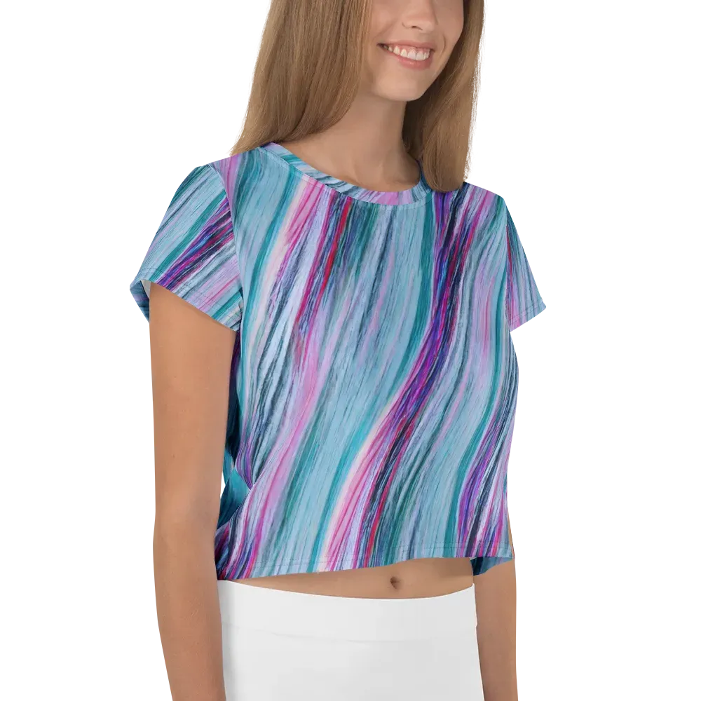 Chromatic Drift on Crop Tee — Right