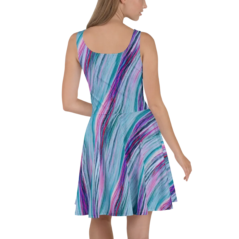 Chromatic Drift on Skater Dress — Back
