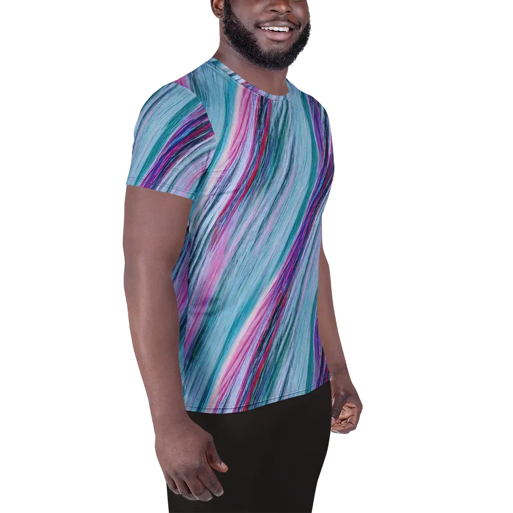 Chromatic Drift on Men's Athletic T-Shirt — Right