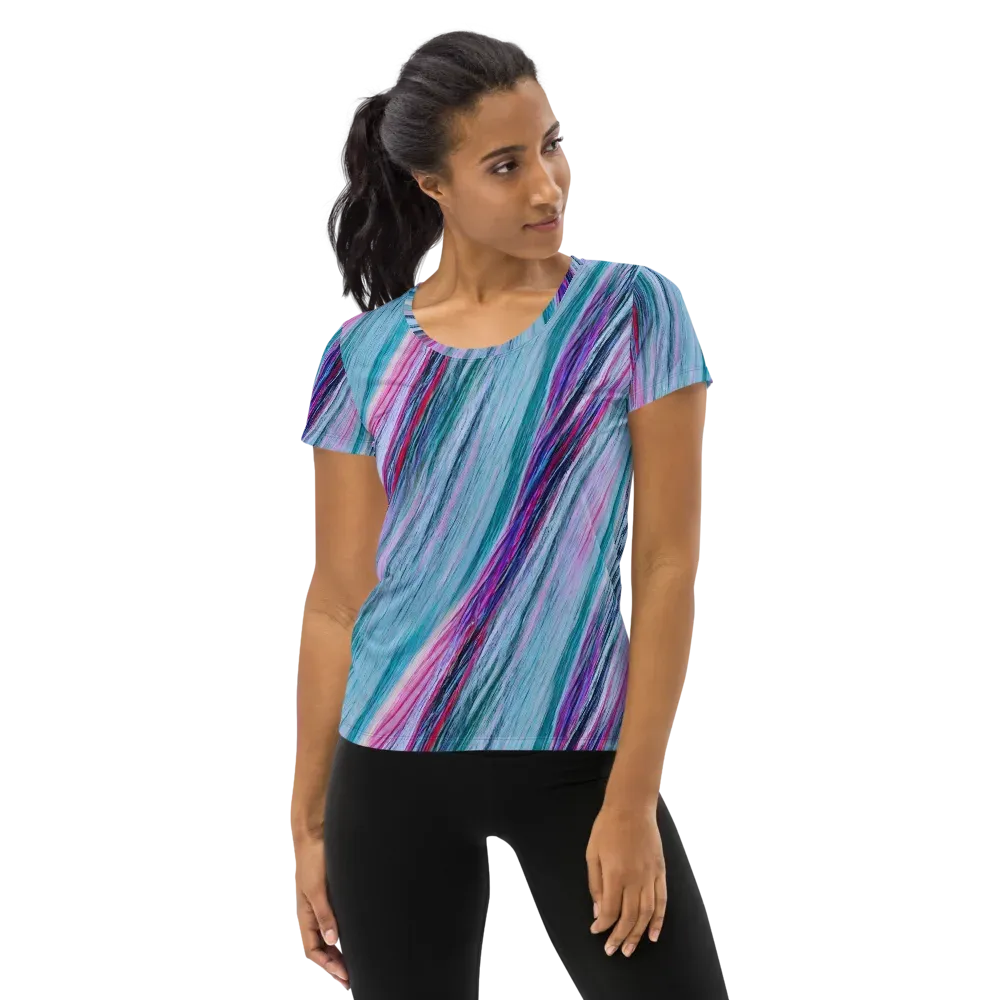 Chromatic Drift on Women's Athletic T-Shirt — Front