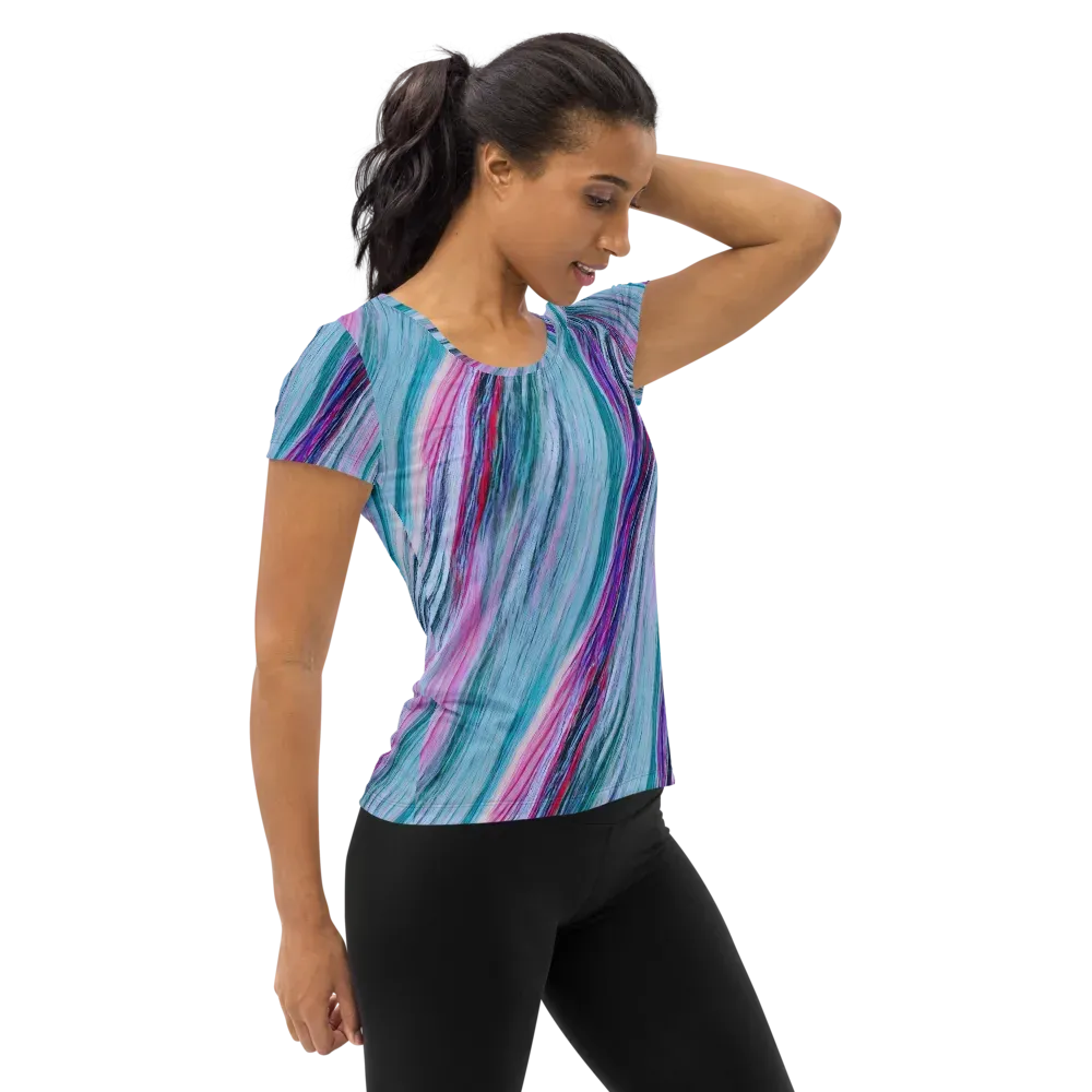 Chromatic Drift on Women's Athletic T-Shirt — Right