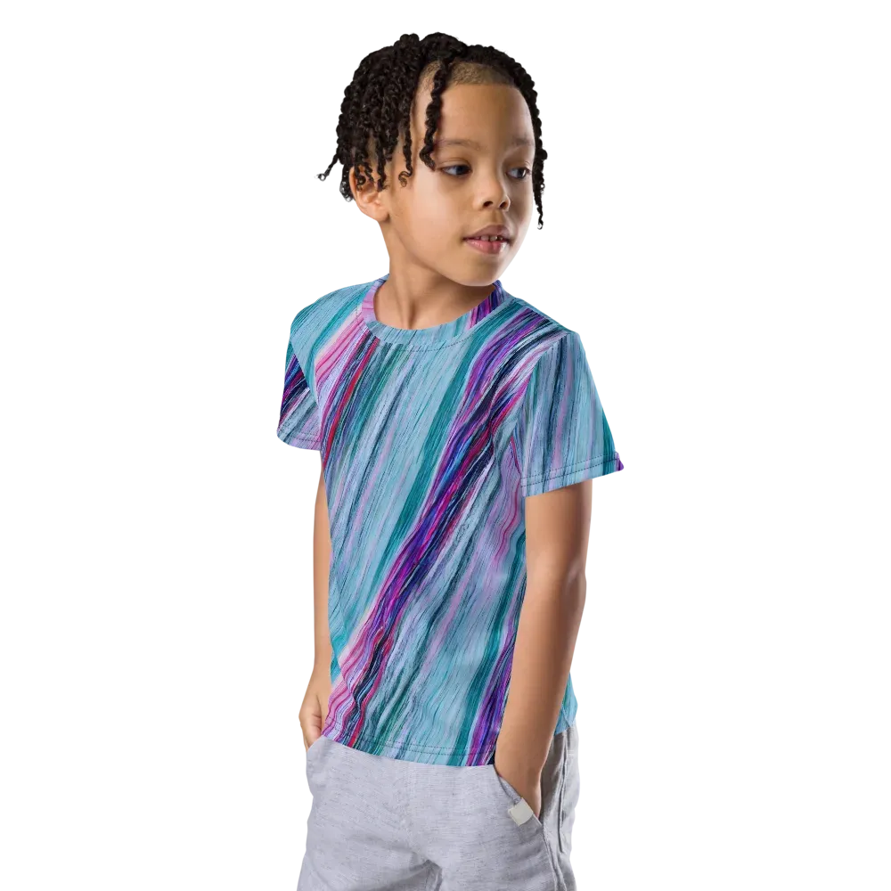 Chromatic Drift on Kids Crew Neck T-Shirt — Left Front