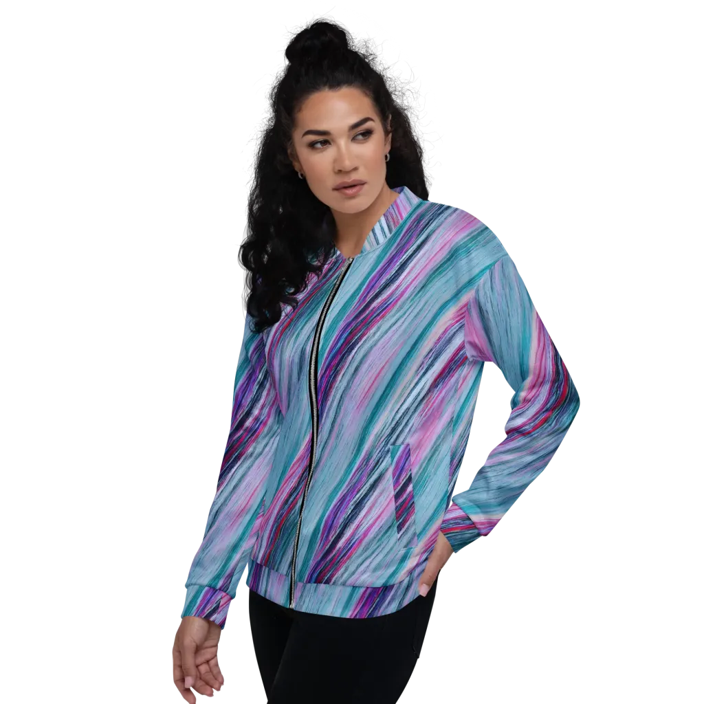 Chromatic Drift on Bomber Jacket — Left