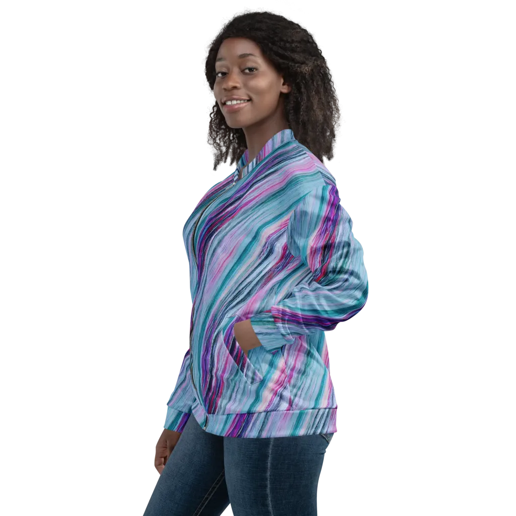 Chromatic Drift on Bomber Jacket — Left