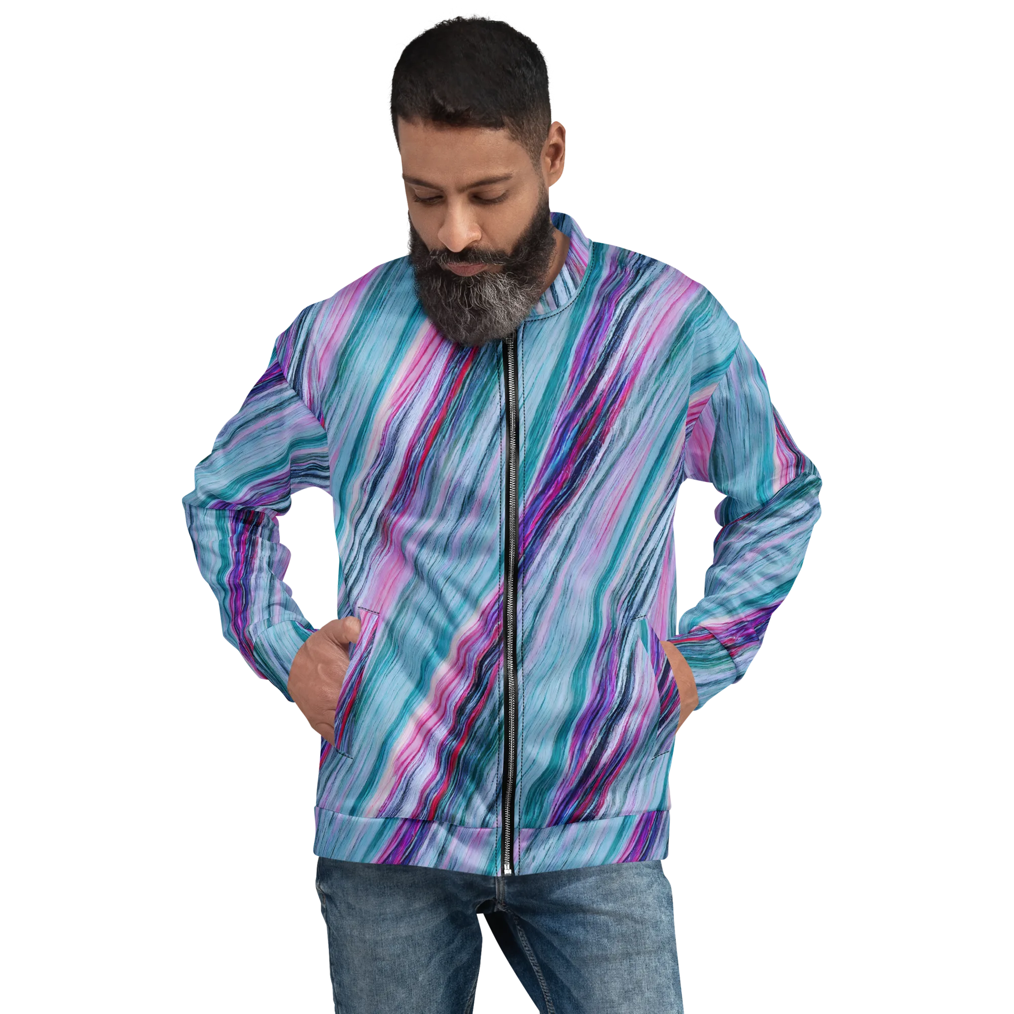 Chromatic Drift on Bomber Jacket — Front
