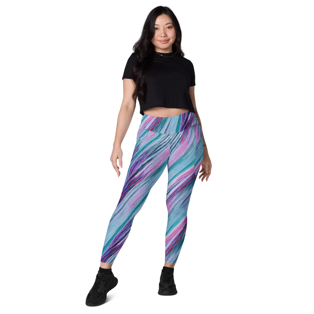 Chromatic Drift on Leggings with Pockets — Front