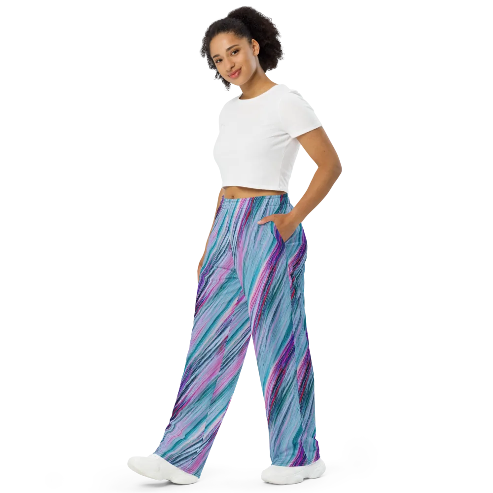 Chromatic Drift on Wide-Leg Pants — Left Front