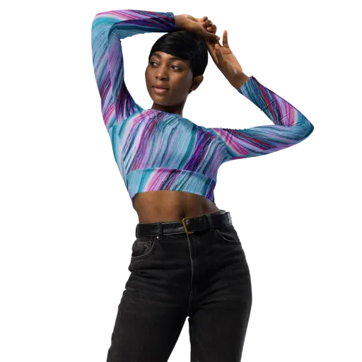 Chromatic Drift on a Long Sleeve Crop Top
