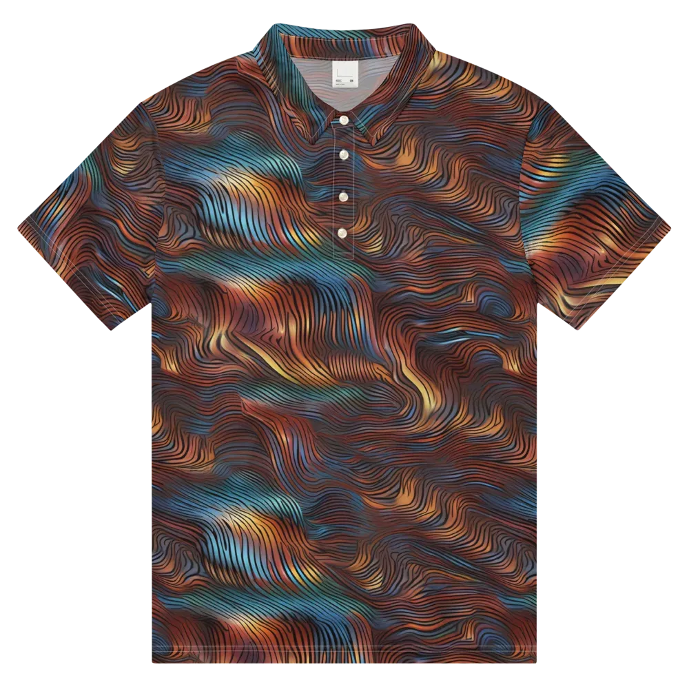 Molten Topography on Men's Slim Fit Polo Shirt — Front