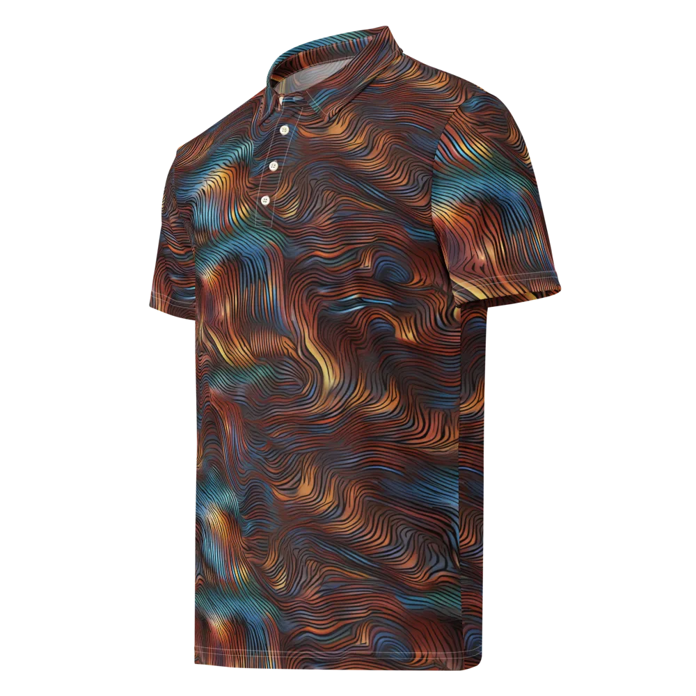 Molten Topography on Men's Slim Fit Polo Shirt — Left Front