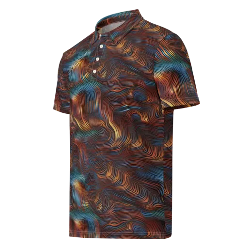 Molten Topography on a Men's Slim Fit Polo Shirt