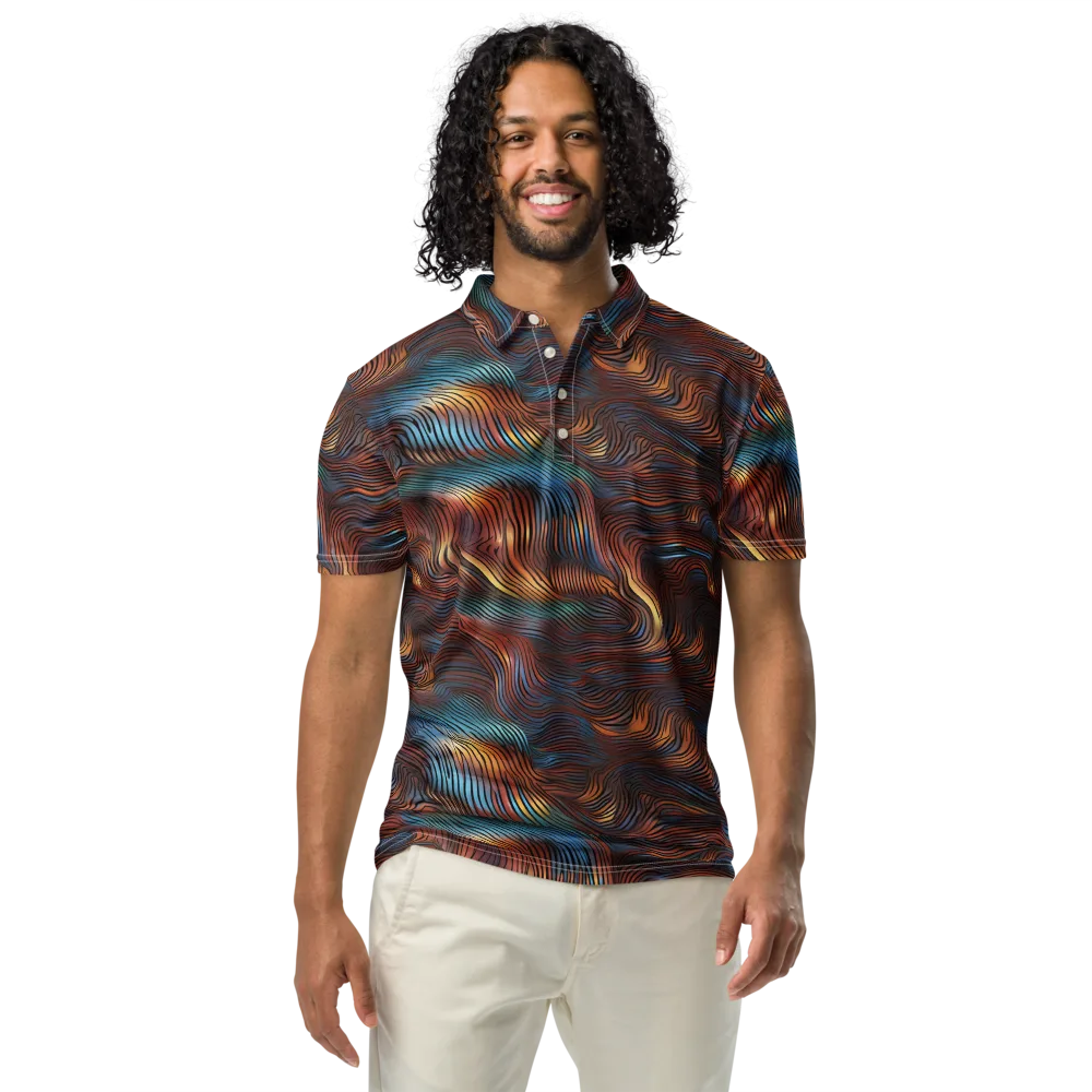 Molten Topography on Men's Slim Fit Polo Shirt — Front