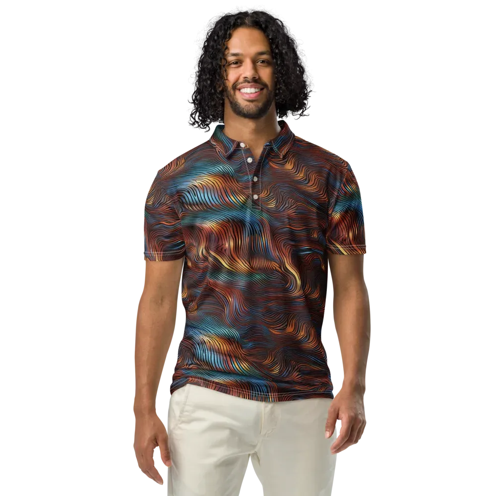 Molten Topography on Men's Slim Fit Polo Shirt — Front
