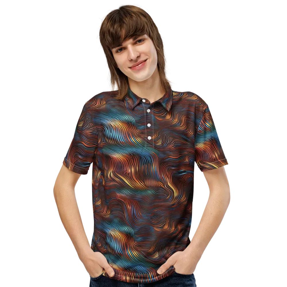 Molten Topography on Men's Slim Fit Polo Shirt — Front