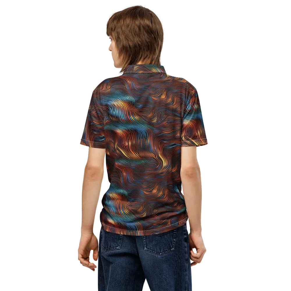 Molten Topography on Men's Slim Fit Polo Shirt — Back