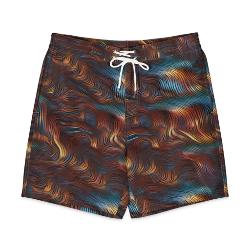 Molten Topography on a Men's Board Shorts