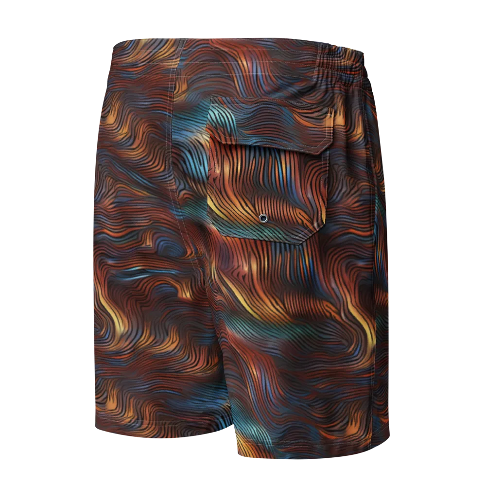 Molten Topography on Men's Board Shorts — Back