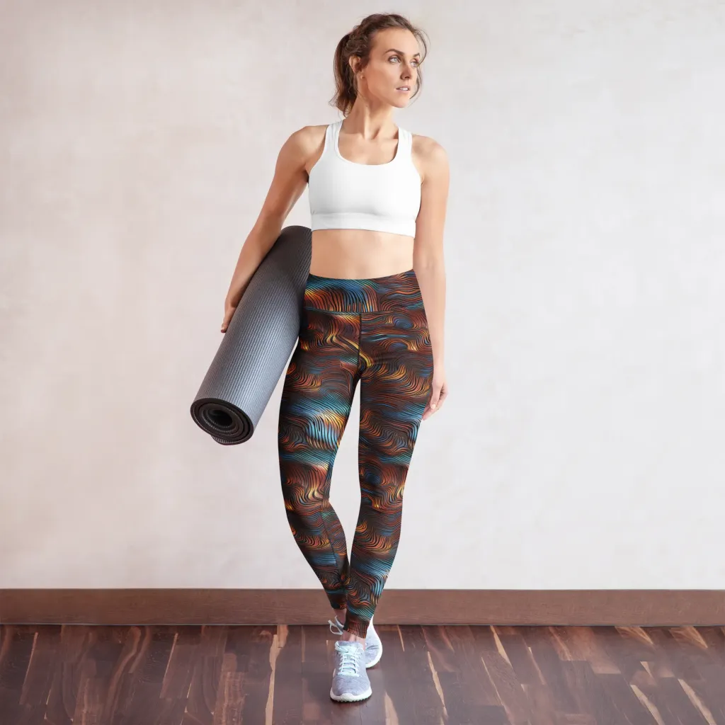 Molten Topography on Yoga Leggings — Front