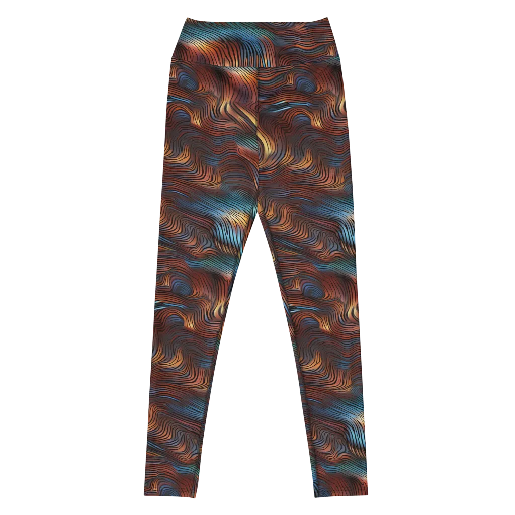 Molten Topography on Yoga Leggings — Front