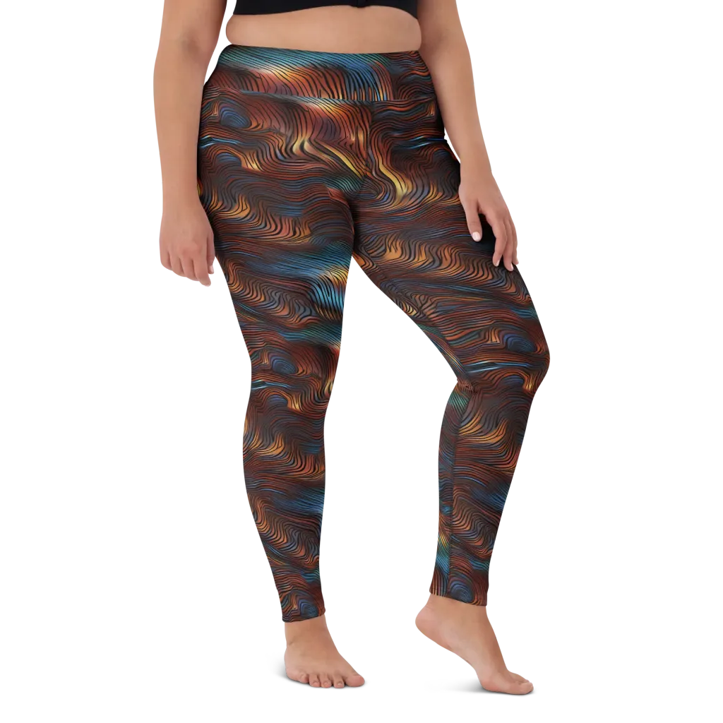 Molten Topography on Yoga Leggings — Front