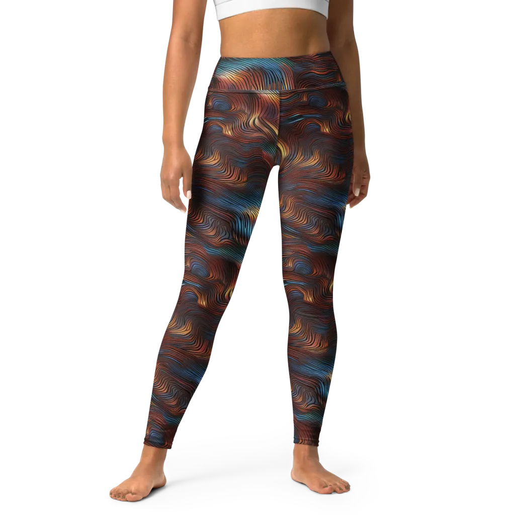 Molten Topography on Yoga Leggings — Front