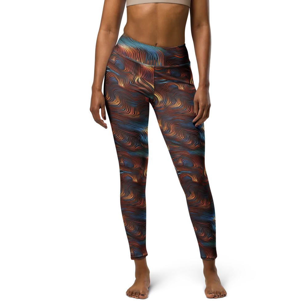 Molten Topography on Yoga Leggings — Front