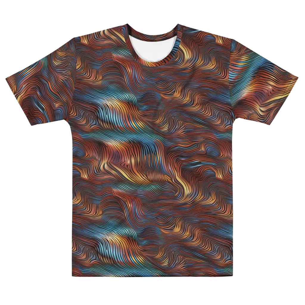 Molten Topography on Men's Cotton Crew Neck T-Shirt — Front