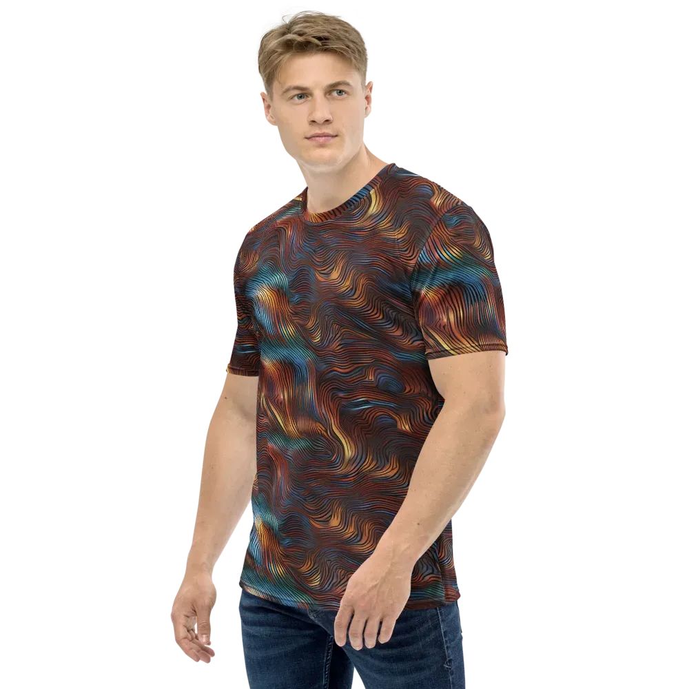 Molten Topography on Men's Crew Neck T-Shirt — Left