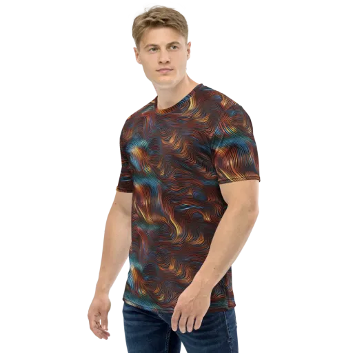 Molten Topography on a Men's Crew Neck T-Shirt
