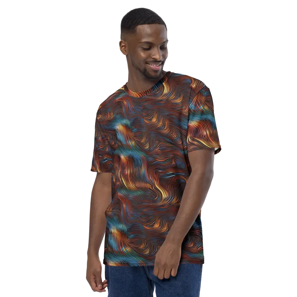 Molten Topography on Men's Crew Neck T-Shirt — Left