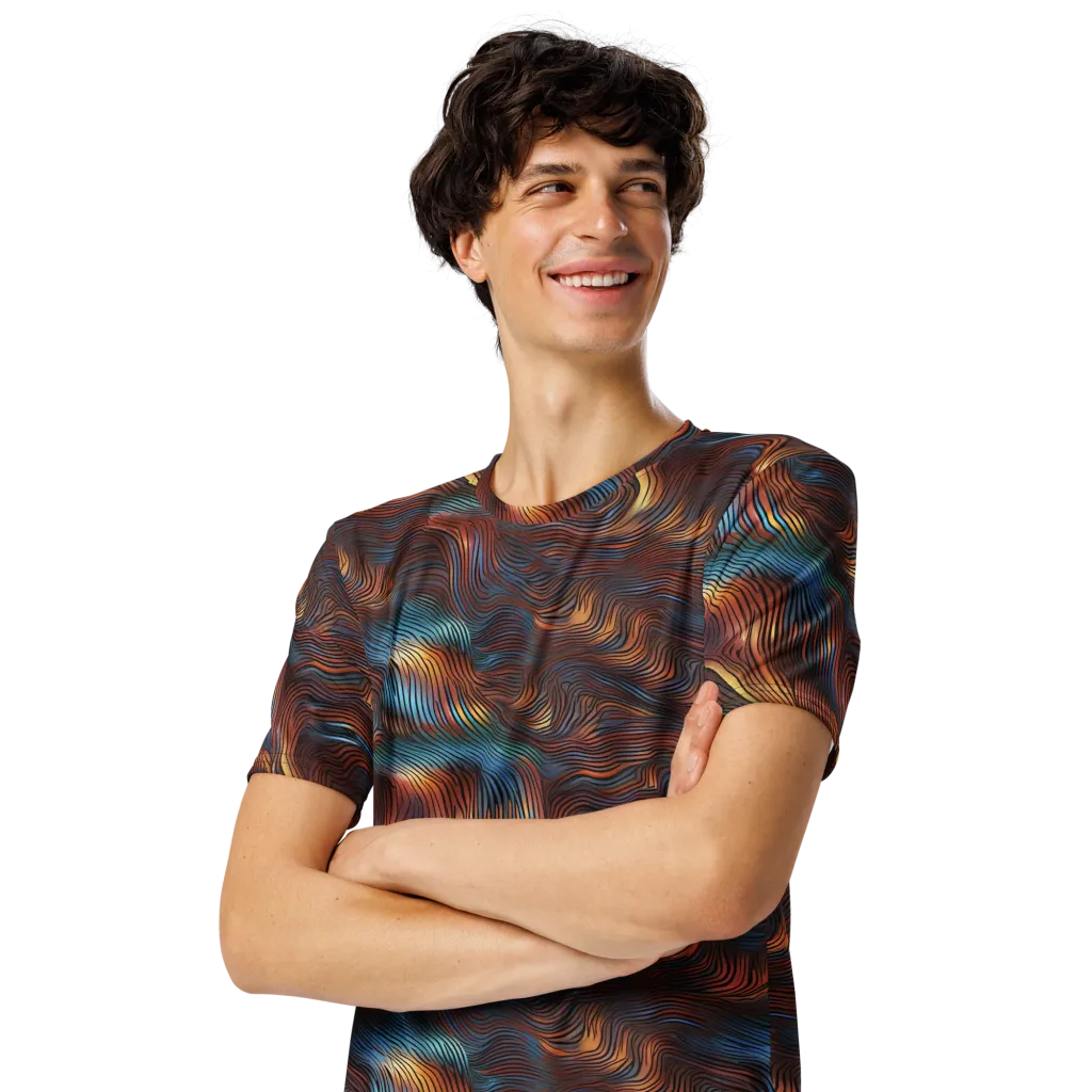 Molten Topography on Men's Crew Neck T-Shirt — Left Front