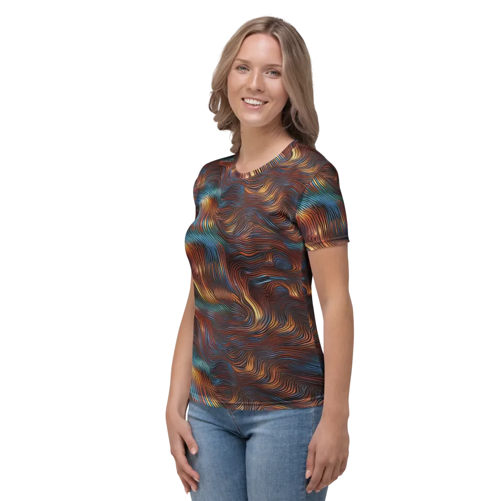 Molten Topography on Women's Crew Neck T-Shirt — Left