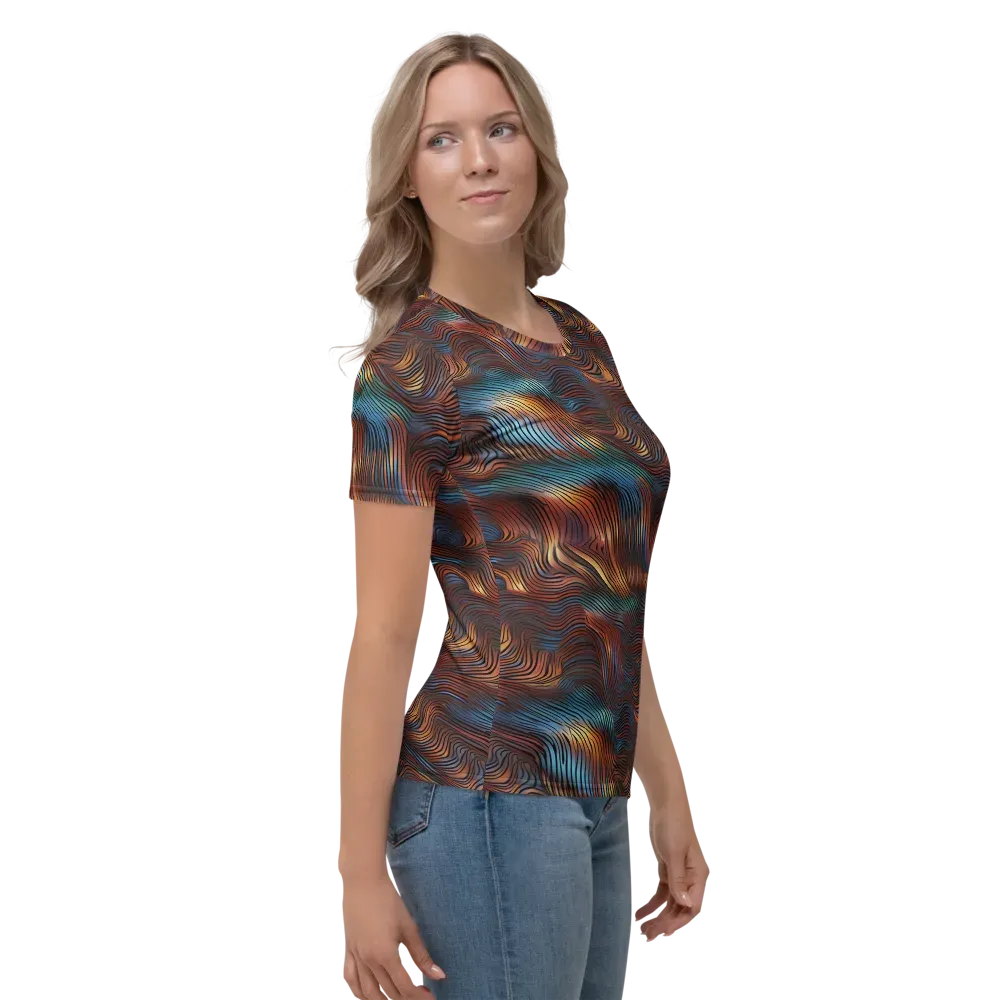Molten Topography on Women's Crew Neck T-Shirt — Right