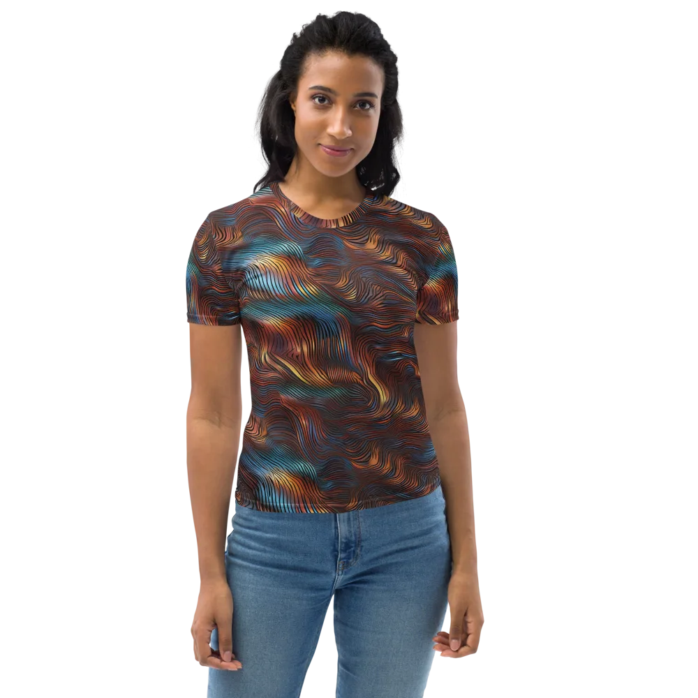 Molten Topography on Women's Crew Neck T-Shirt — Front