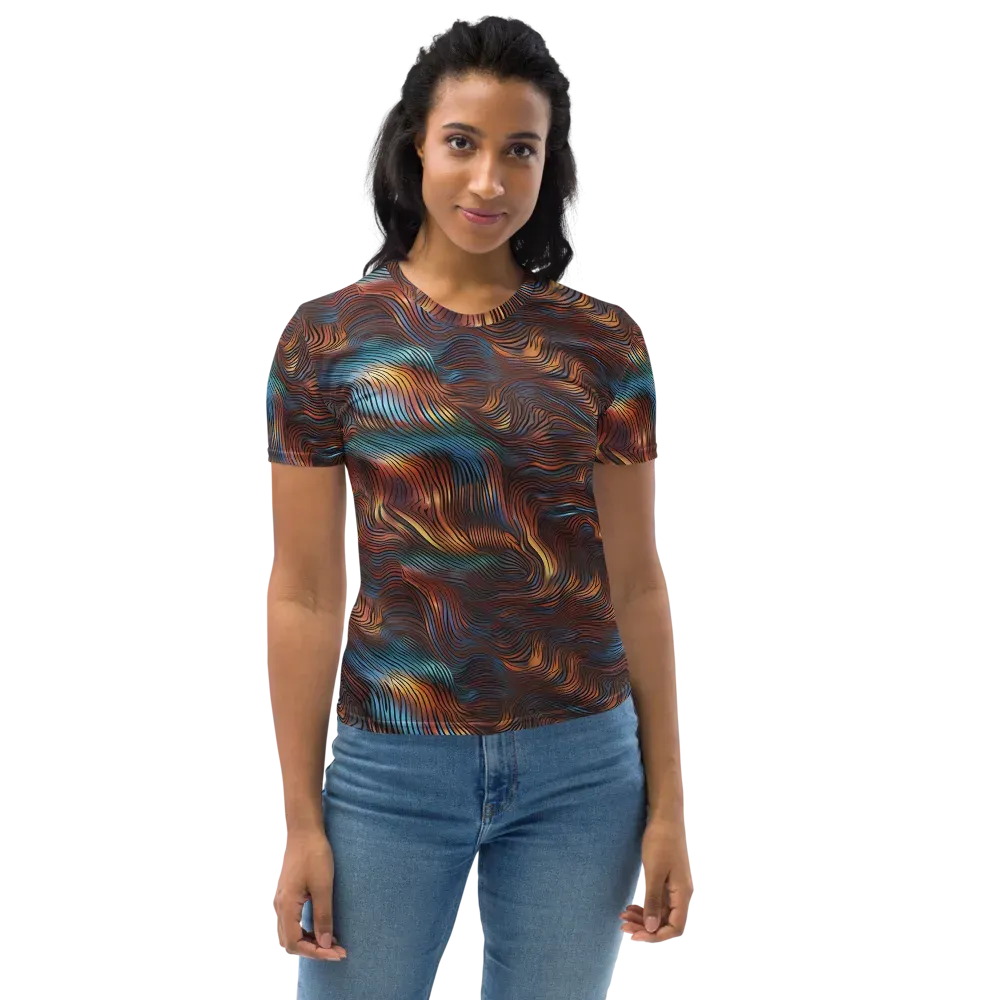 Molten Topography on Women's Crew Neck T-Shirt — Front