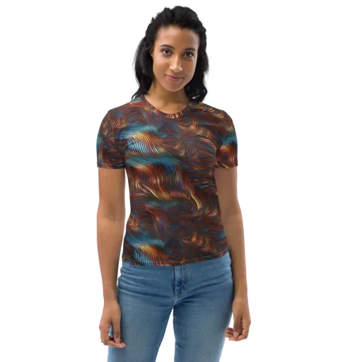 Molten Topography on a Women's Crew Neck T-Shirt