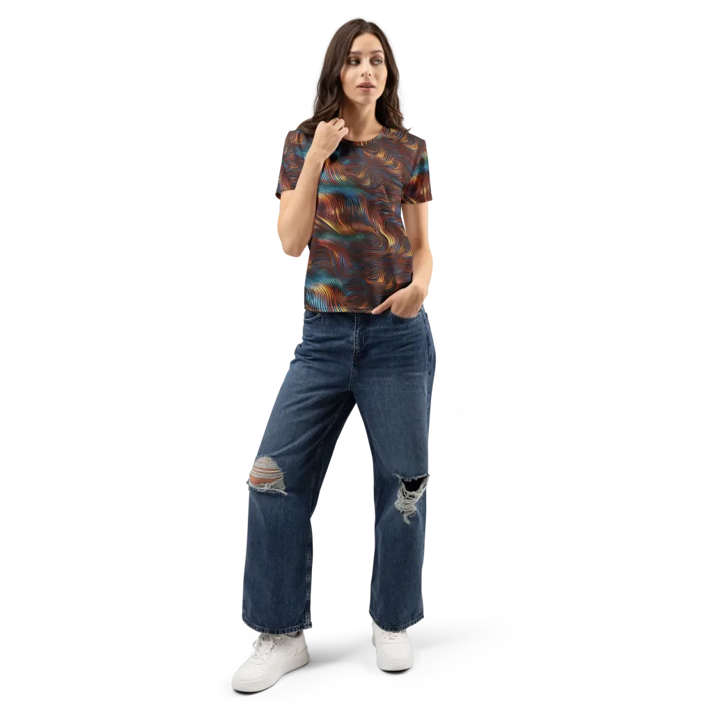Molten Topography on Women's Crew Neck T-Shirt — Front