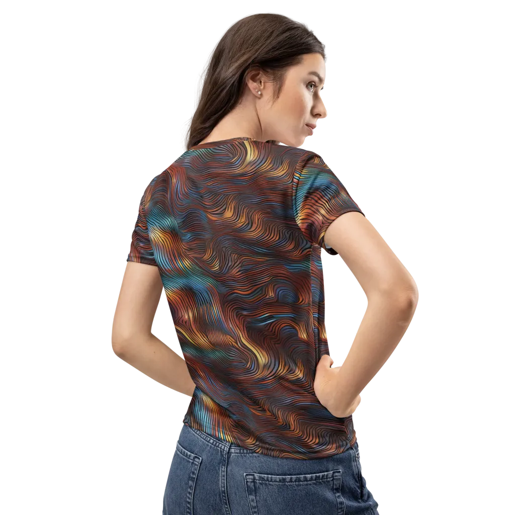 Molten Topography on Women's Crew Neck T-Shirt — Back