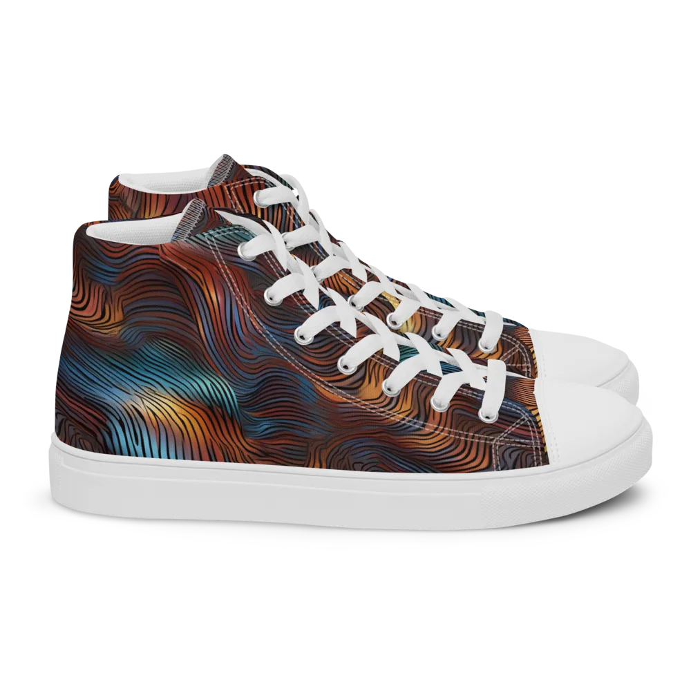 Molten Topography on Women's High Top Canvas Shoes — Right