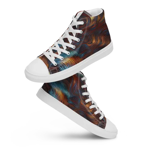 Molten Topography on a Women's High Top Canvas Shoes