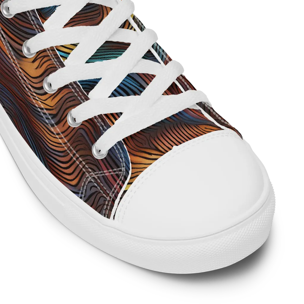 Molten Topography on Women's High Top Canvas Shoes — Product details