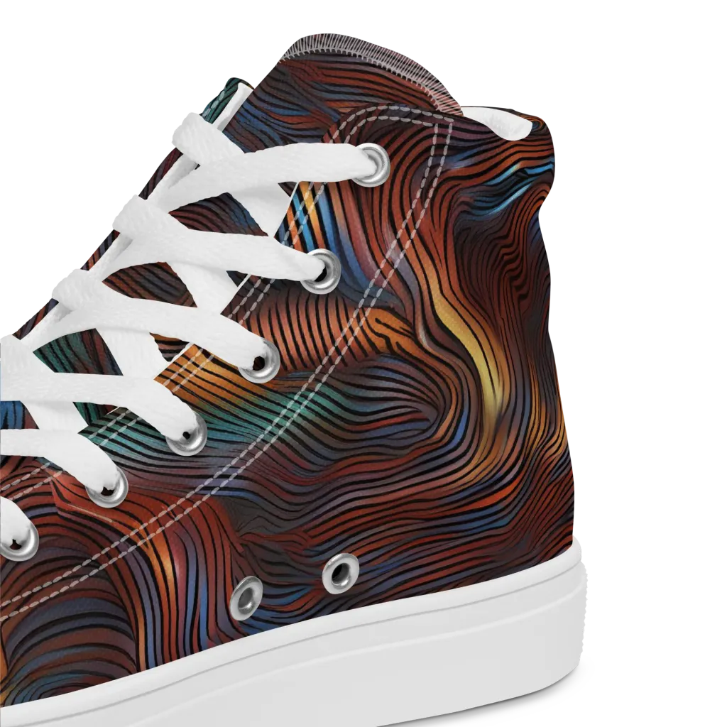 Molten Topography on Women's High Top Canvas Shoes — Product details 2