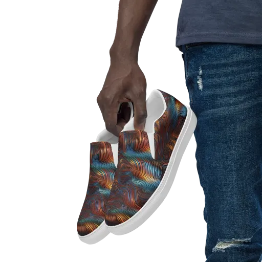Molten Topography on a Men's Slip-On Canvas Shoes