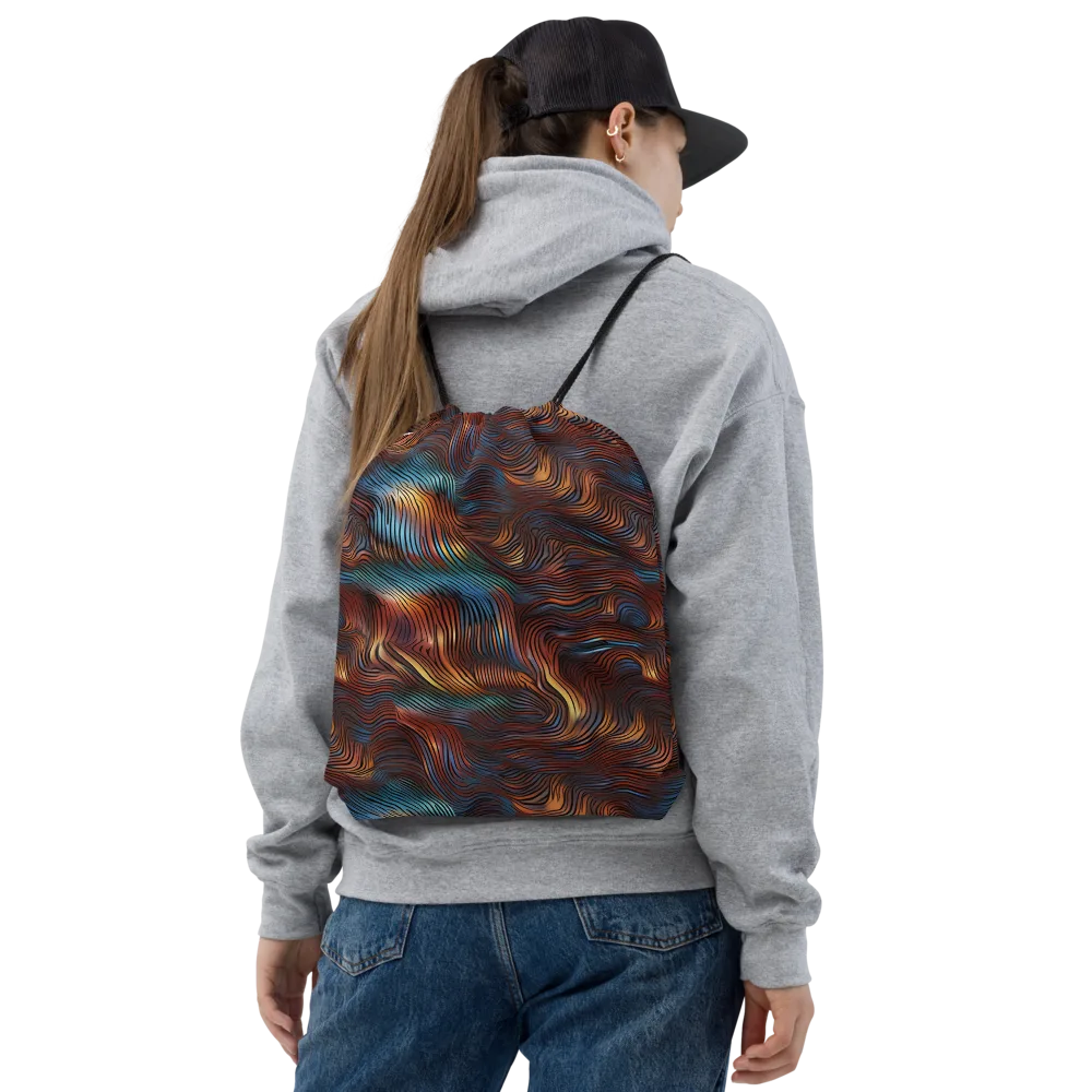 Molten Topography on Drawstring Bag — Front